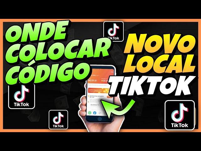 Como COLOCAR CODIGO TIKTOK | Novo Local | TIKTOK não APARECE para COLOCAR o CODIGO