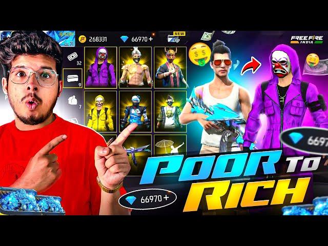 Free Fire | Poor To Rich in 12,000| i Bought Rarest Bundles in LVL 1 Account - Free Fire