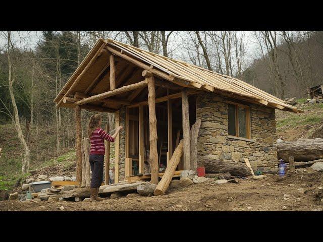 From Scratch to Shelter: Building My Dream Stone Cabin in the Wilderness