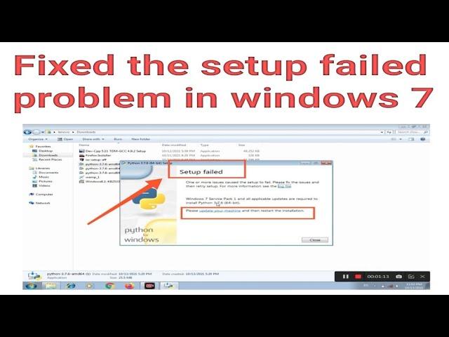 How to install python on windows 7 | Fixed the setup problem in windows 7 |