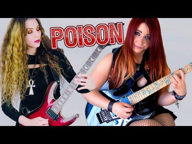 ALICE COOPER - Poison | Guitar Cover + SOLO by Jassy J & Sonia Anubis (2020)