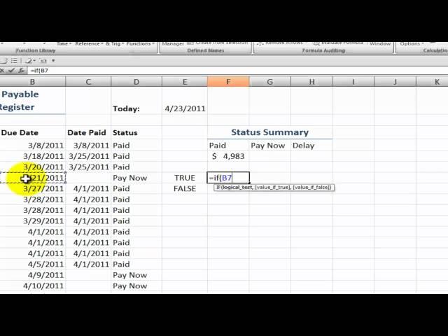 How to Create an Accounts Payable Status Summary in Excel