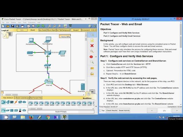 10.2.1.7 Packet Tracer - Web and Email