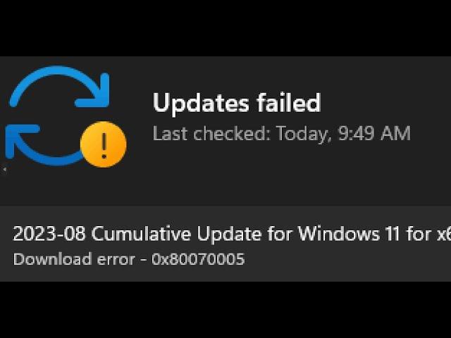 Fix Windows 11 Update Error Code 0x80070005