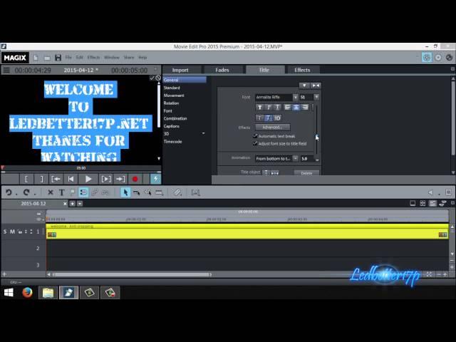 How To Do Intro Titles And Effects In Magix Movie Edit Pro 2015