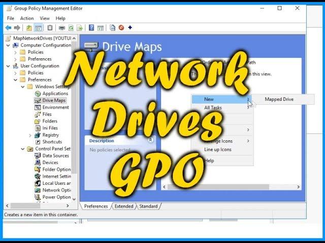 Mapping Network Drives with Group Policy | Windows Server 2016 (Quick Tutorial)