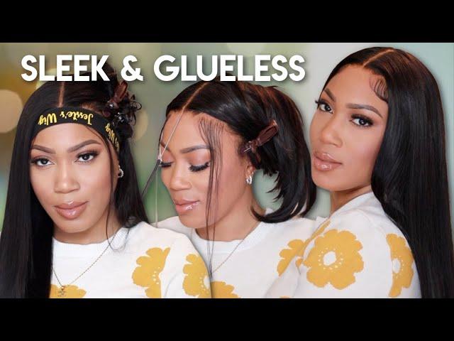 ULTIMATE MELT | GLUELESS SILKY STRAIGHT LACE WIG INSTALL NO GLUE  NO SPRAY ft. Jessie's Wig