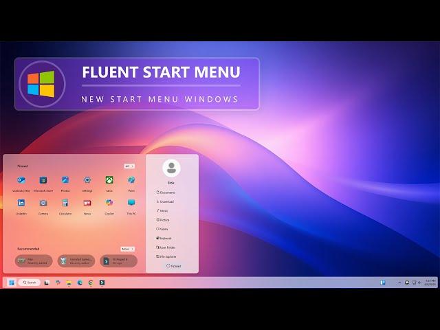 New Fluent Start Menu For Windows 11 | New Start Menu | New Taskbar