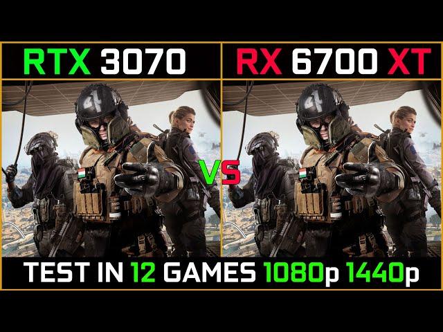 RTX 3070 vs RX 6700 XT | Test in 12 Latest Games | 1080p 1440p