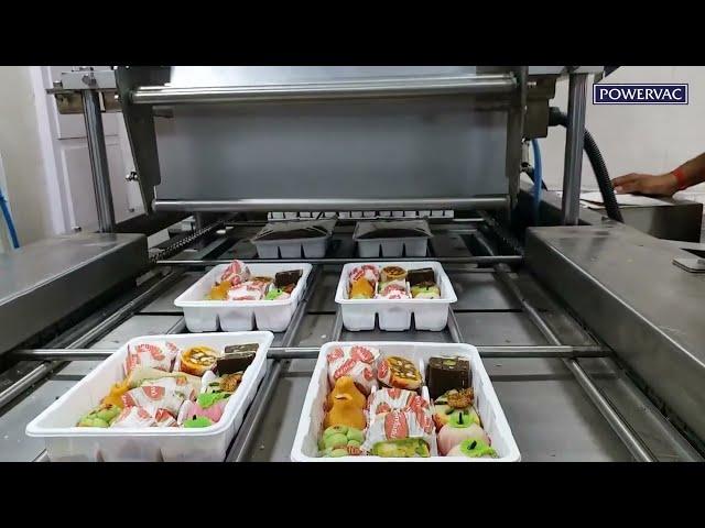 Indian sweets Packaging with our automatic MAP tray sealer machine AVTS-500 #packingmachine