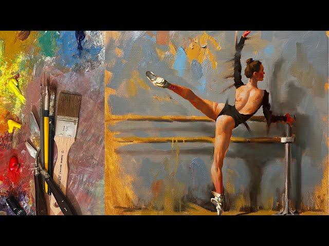 PAINTING OF A FEMALE BALLET DANCER. be happy with oil painting