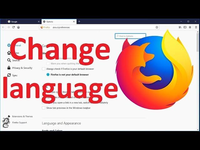 Change Mozilla Firefox language settings