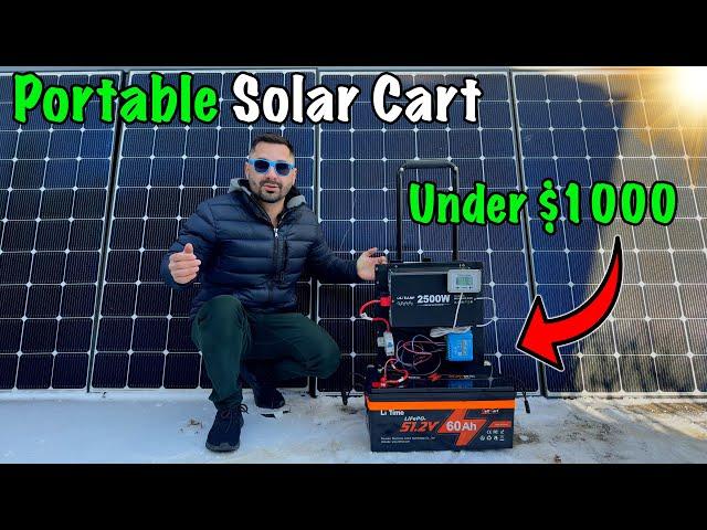 Improved 3kWh 48V Portable Solar Cart Under $1000