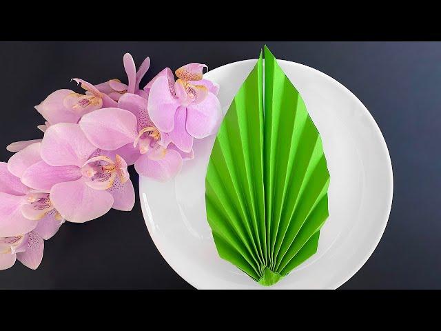 How to fold a napkin into a Leaf