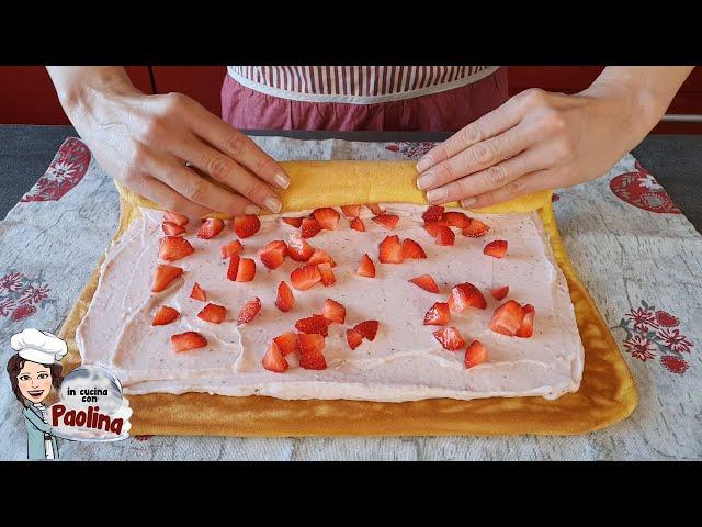 Easy and delicious dessert. Strawberry Roll. I dedicate it to you friends of my channel! 