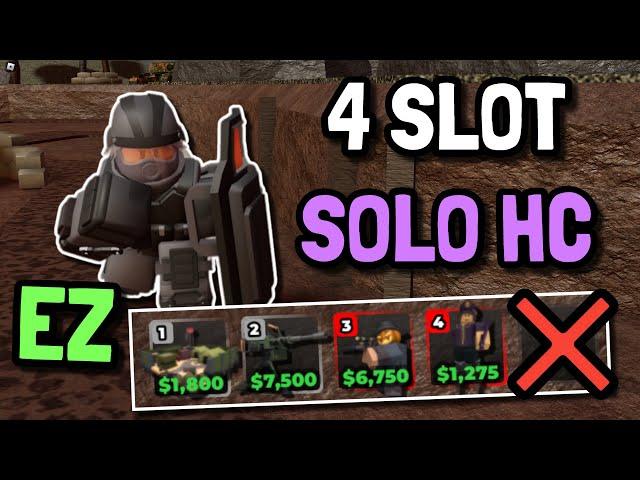 SOLO HARDCORE TRIUMPH WITH 4 TOWER SLOTS | Roblox Tower Defense Simulator TDS