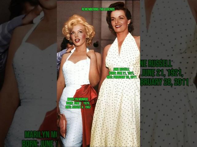 Marilyn Monroe and Jane Russell: Timeless Hollywood Icons#rip #marilynmonroe #janerussell #hollywood