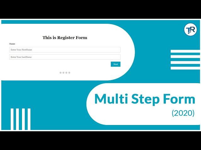 HOW TO CREATE MULTI STEP FORM USING JAVASCRIPT (2020)