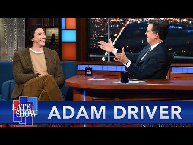 Adam Driver Talks "House of Gucci," And Italian Food, With Stephen Colbert