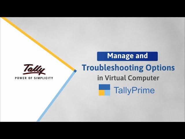 How to Manage Virtual Computer & Troubleshooting Options - TallyPrime Powered by AWS | TallyHelp