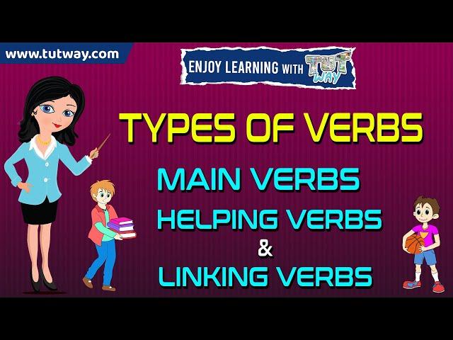 Verbs | Types of Verbs | Main Verbs, Helping Verbs & Linking Verbs | Action Words | Verbs Examples