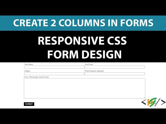 Create 2 Columns in Forms | Responsive Form CSS Design | Contact Form 7 | WordPress | PHP | HTML