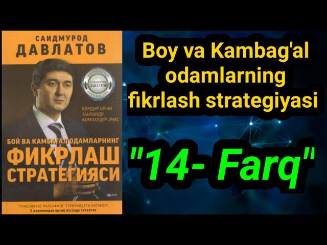 Boy va kambag'al odamlarning fikrlash strategiyasi Saidmurod Davlatov I Qahramon Akramov Audio kitob