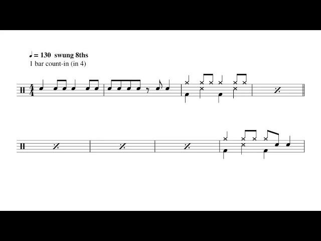 Jazz song chart - INTERACTIVE Sight Reading Practice for Drums - PLAY ALONG