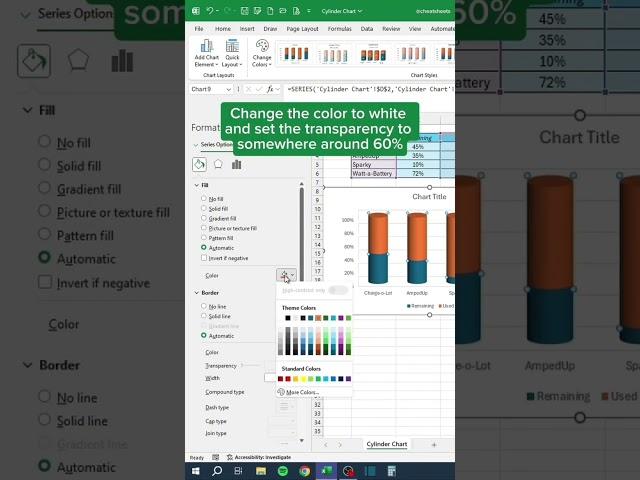 Cylinder Chart in Excel‼️