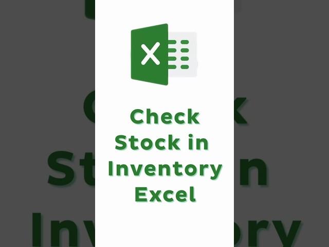 How to Check Stock in Inventory in Excel? #shorts #excel