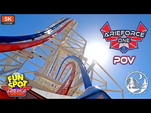 ArieForce One Front Seat POV 5K 60FPS On Ride | New For 2023 RMC Roller Coaster | Fun Spot Atlanta