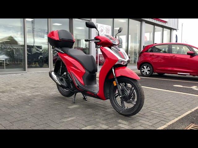 Honda SH125 Scooter with Top Box in Hyper Red