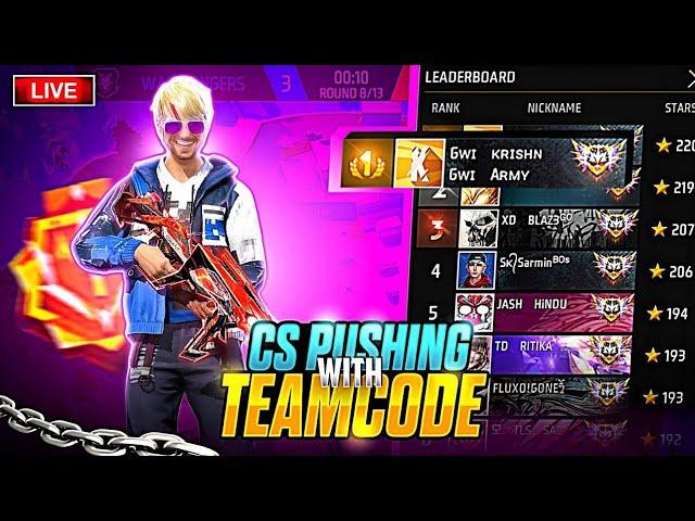 Teamcode  Gameplay in cs rank Live  | cs rank push live in free fire | GAMING WITH IDEA