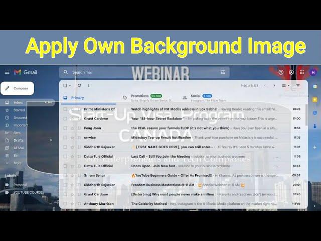 How to set a custom background image in Gmail | Change Gmail background theme