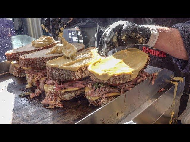 Steak Sandwiches and Melted Cheese, Burgers and Bacon. London Street Food