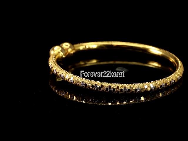 Luxurious Attractive Spotty Solid Gold Traditional Style Bracelet For Ladies Forever22karat#b4188