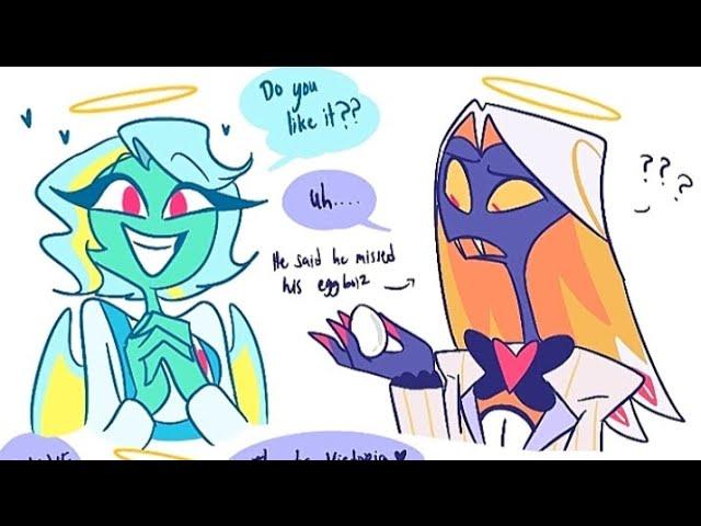 Victoria Gives Sir Pentious an Egg - Hazbin Hotel Comic Dub