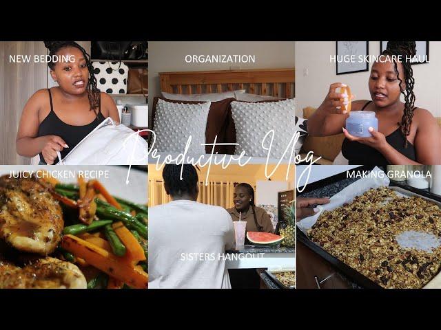 PRODUCTIVE VLOG | Doing it All | Organizing | Huge Skincare Haul | Cook with Me | Wangui Gathogo