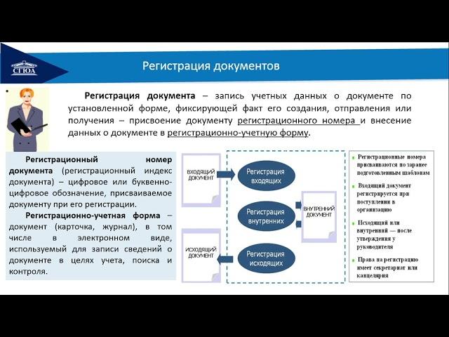 Лекция. Тема 8. Организация регистрации документов и контроль исполнения документов