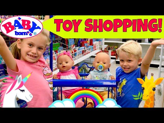 Baby Born Twins Go Toy Shopping At Ross, T.J. Maxx & Target Store With Skye & Caden! 