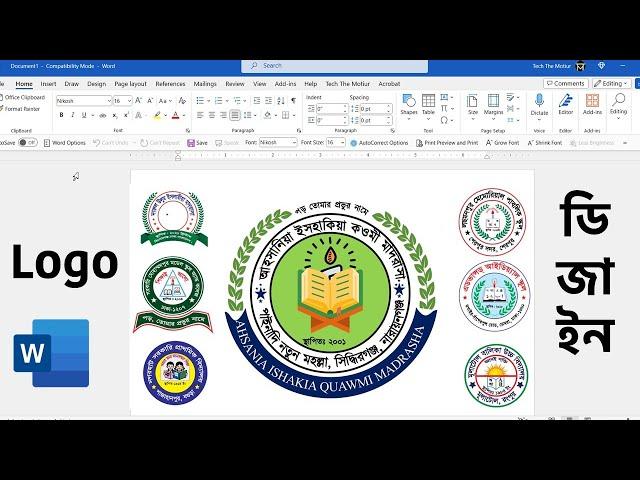 MS Word লোগো ডিজাইন ফুলকোর্স  (a to z) | Professional Logo Design Full Course Ms Word