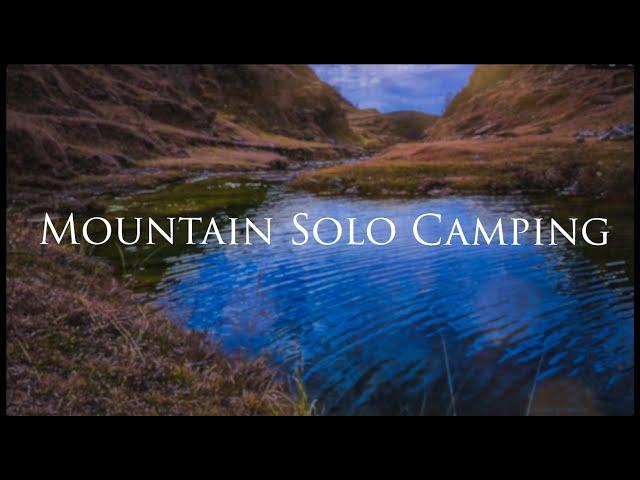 SOLO CAMPING AT BEAUTIFUL POND IN MOUNTAINS| BBQ ON CAMPFIRE| SILENT ASMR CAMPING