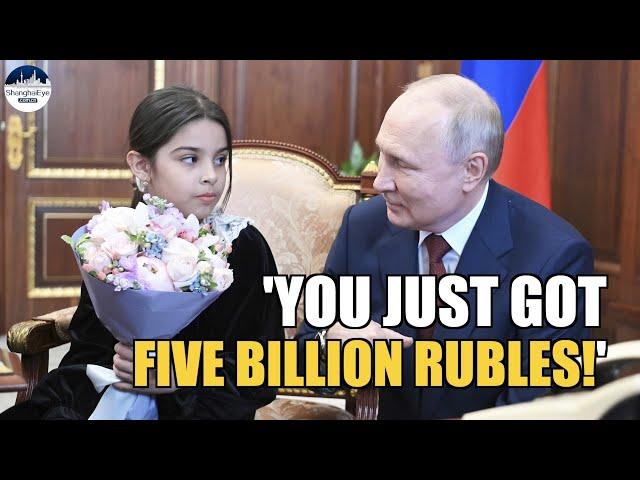 Putin gives girl from Derbent office tour in Kremlin, announces 5 billion roubles for Dagestan