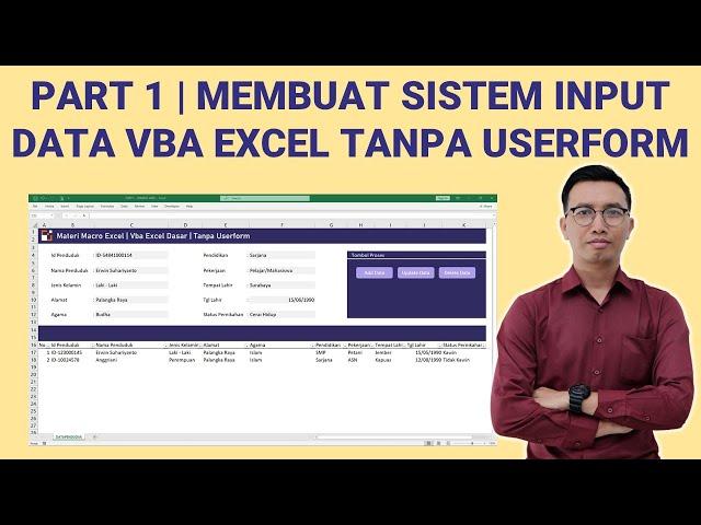 PART 1 - BELAJAR VBA | MACRO | TANPA USERFORM | FULL SHEET