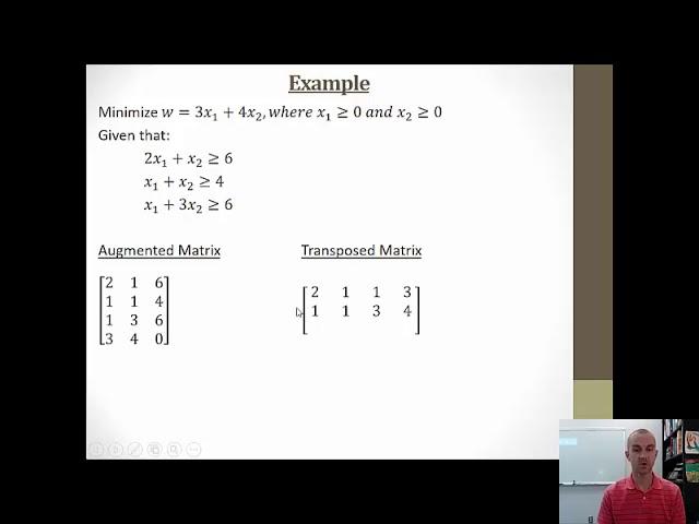 Simplex Method for Minimization Problems