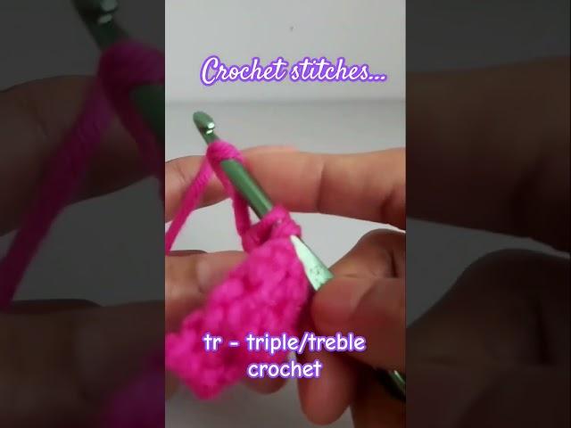 Crochet stitches...triple or treble crochet (tr) for beginners #crochetforbeginners #crochetstiches