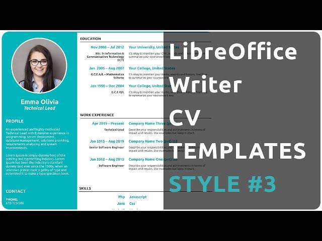 LibreOffice Writer CV Templates Style - 03