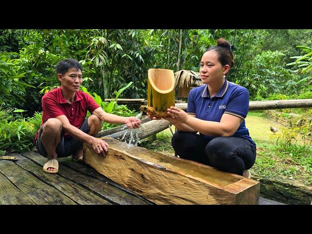 Donate Water Trough To Pregnant Woman Lý Thị Ca | Solo Survival