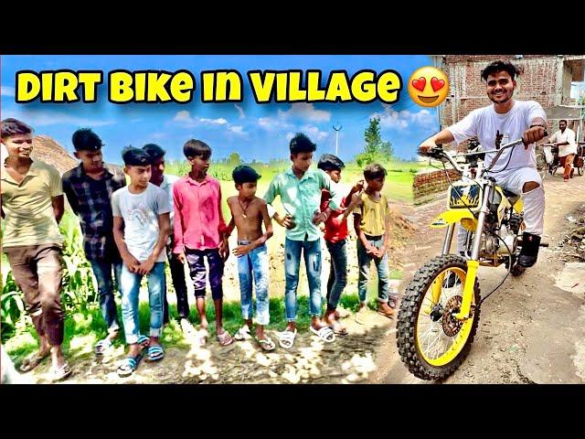 बच्चो की लगी भीड़ Dirt Bike Public reactions | 125cc Dirt Bike in Village