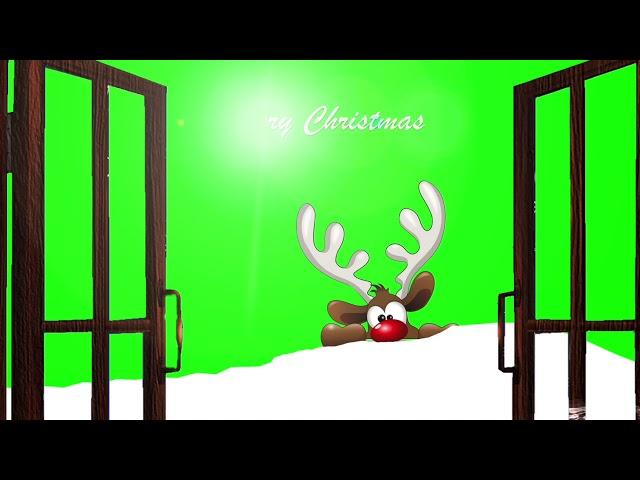 TOP GREEN SCREEN  CHRISTMAS BACKGROUND FRAME RUDOLPH ANIMATION  FREE DOWNLOAD NO COPYRIGHT